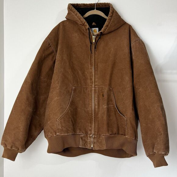 Carhartt Other - Carhartt Jacket J130 Brown Tan Men’s 3XL Work Vintage Hooded
